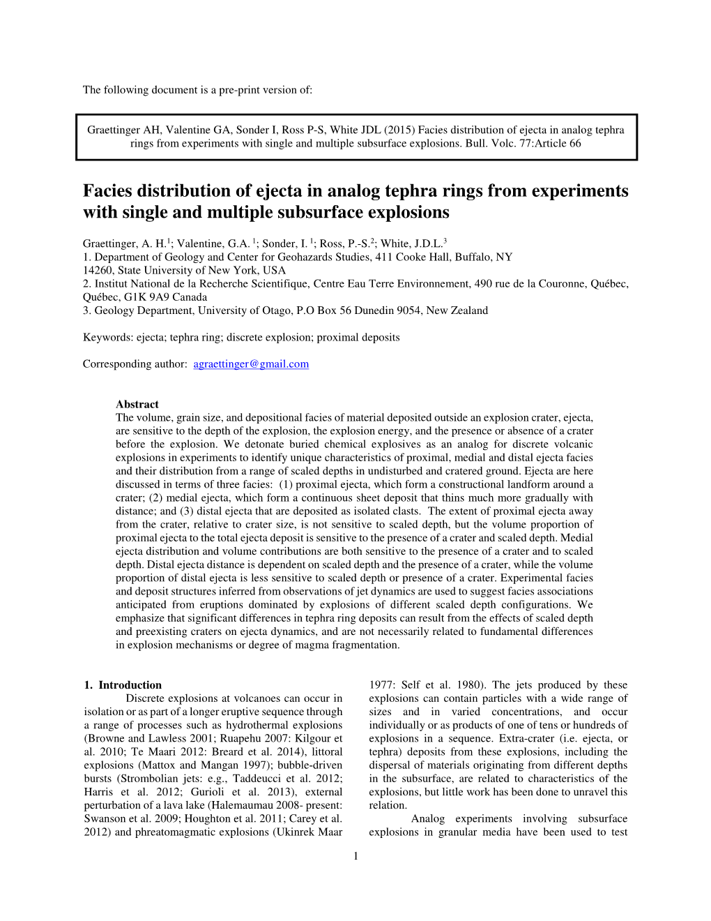 Facies Distribution of Ejecta in Analog Tephra Rings from Experiments with Single and Multiple Subsurface Explosions