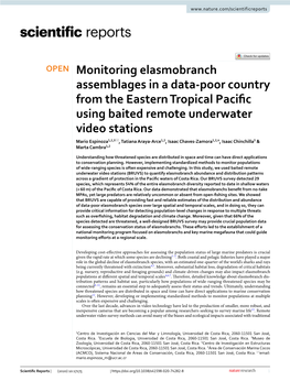 Monitoring Elasmobranch Assemblages in a Data-Poor Country from the Eastern Tropical Pacific Using Baited Remote Underwater Vide