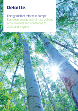 Energy Market Reform in Europe European Energy and Climate Policies: Achievements and Challenges to 2020 and Beyond Contents