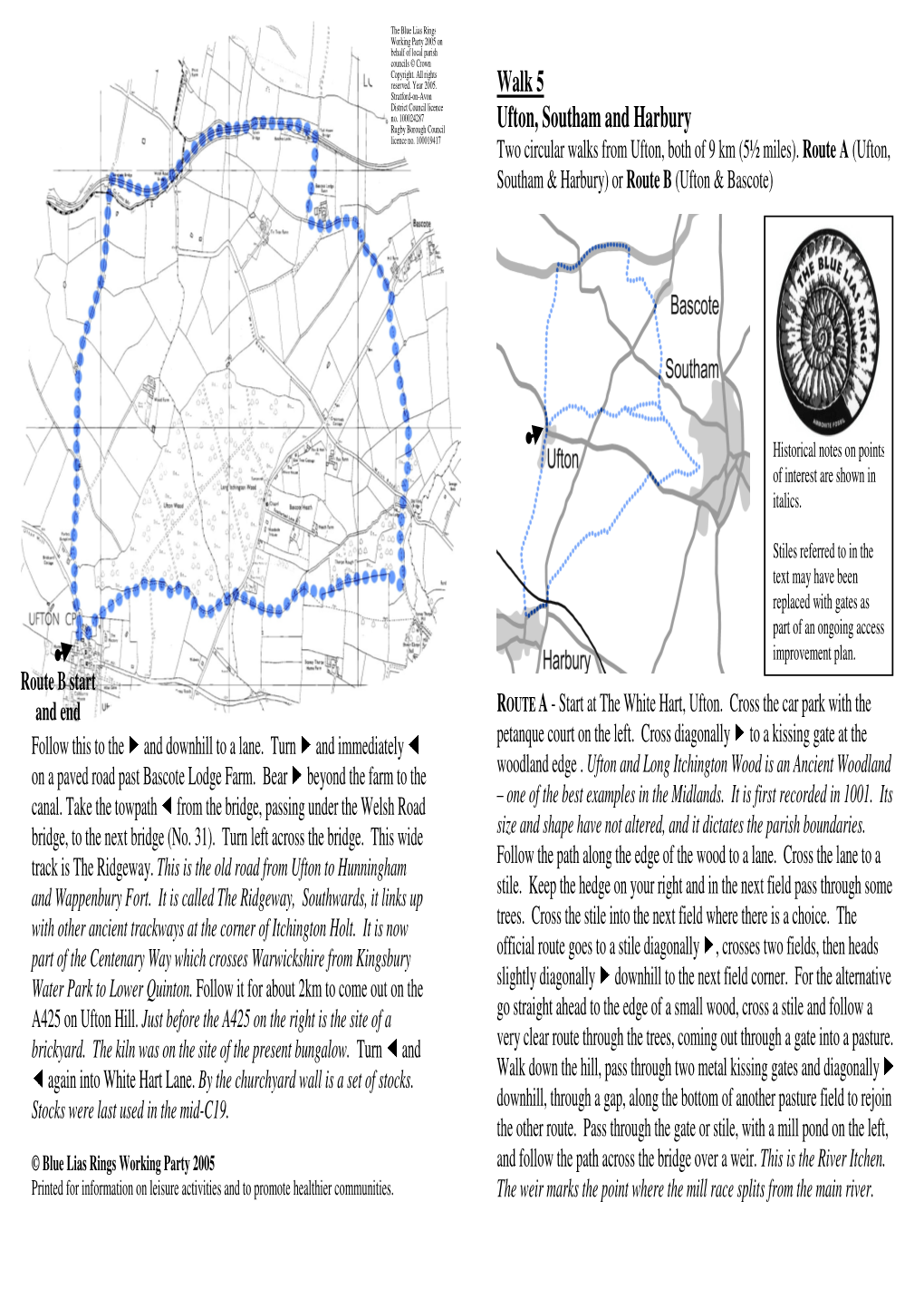 Blue Lias Rings: Walk 5 Ufton, Southam, Harbury