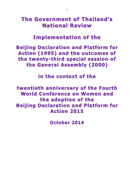 The Government of Thailand's National Review