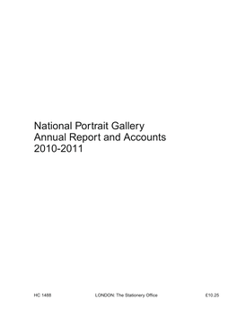 National Portrait Gallery Annual Report and Accounts 2010-2011
