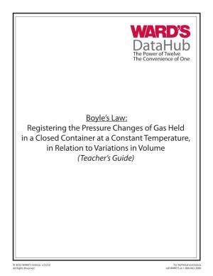 Boyle's Law: Registering the Pressure Changes of Gas Held in a Closed