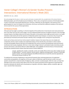 Vanier College's Women's & Gender Studies Presents Intersections