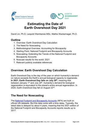 Estimating the Date of Earth Overshoot Day 2021