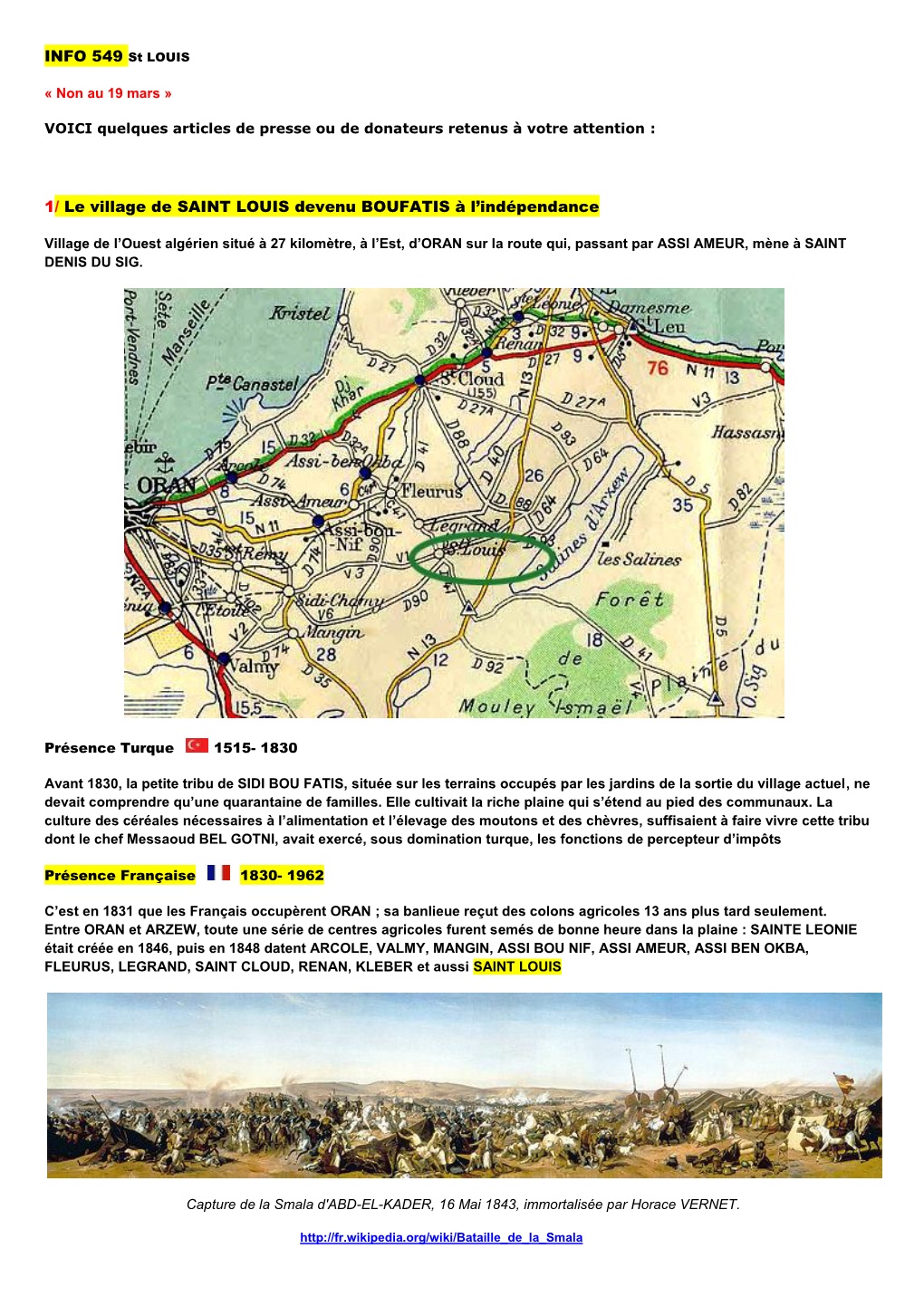 Le Village De SAINT LOUIS Devenu BOUFATIS À L'indépendance