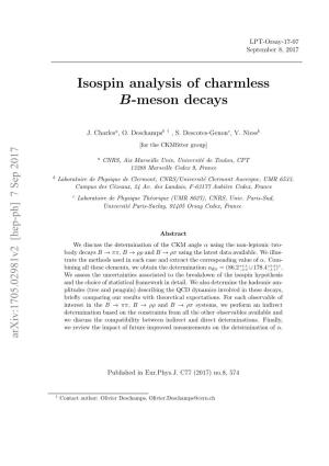 Isospin Analysis of Charmless B-Meson Decays