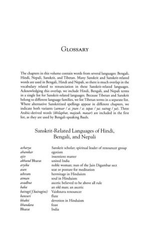 Sanskrit, Related Languages of Hindi, Bengali, and Nepali
