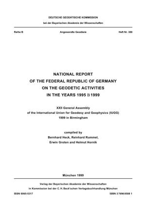 Germany on the Geodetic Activities in the Years 1995 Bb 1999