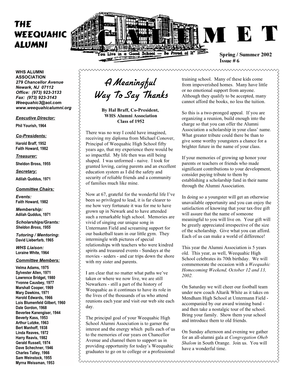 6-Weequahic Newsletter Spring 2002.Lwp