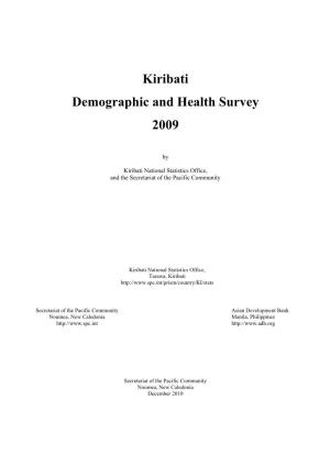 Kiribati Demographic and Health Survey 2009