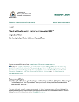 West Midlands Region Catchment Appraisal 2007