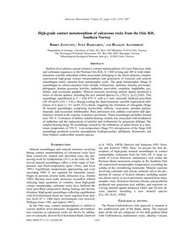 High-Grade Contact Metamorphism of Calcareous Rocks from the Oslo Rift, Southern Norway