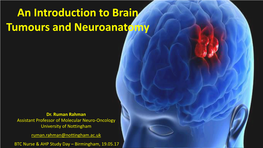 Introduction to Brain Tumours and Neuroanatomy