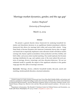 Marriage Market Dynamics, Gender, and the Age Gap*