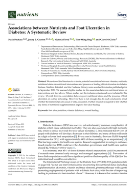 Associations Between Nutrients and Foot Ulceration in Diabetes: a Systematic Review