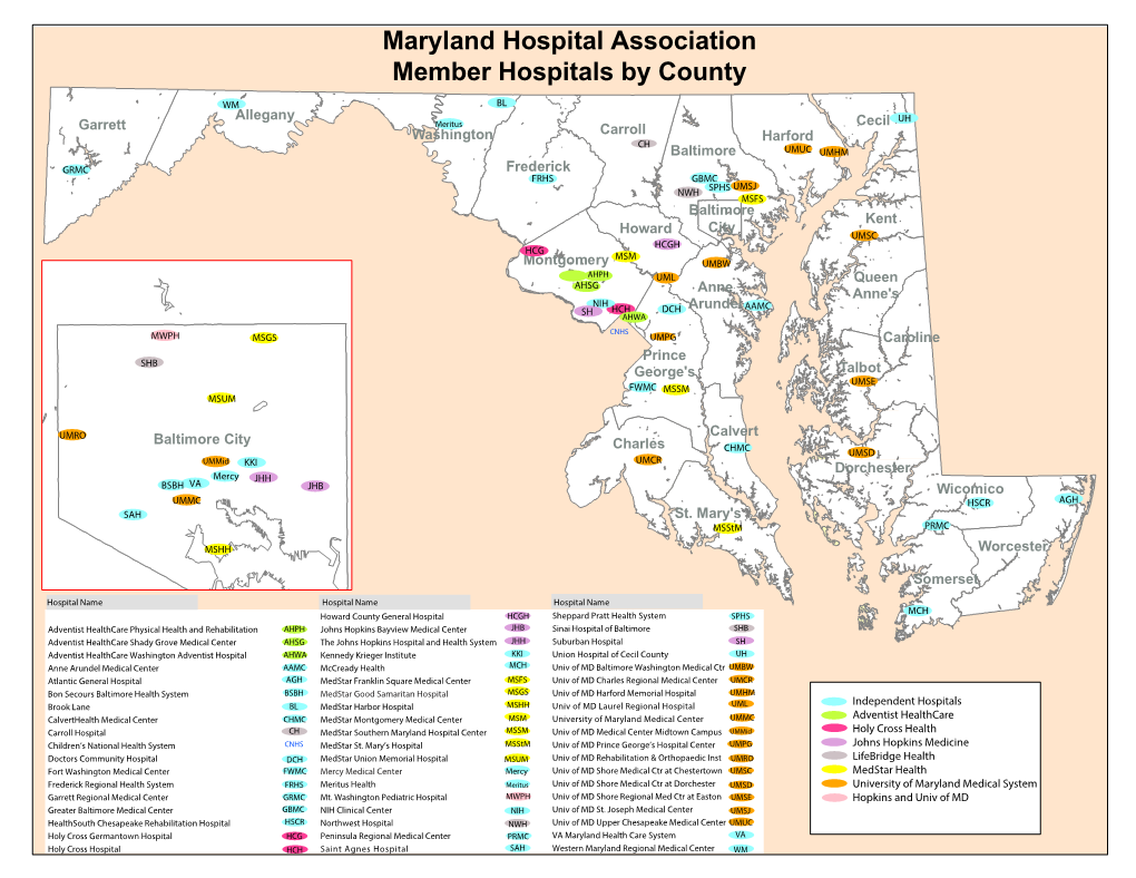 Map of MHA Member Hospitals by County - DocsLib