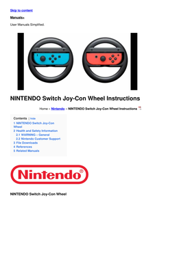 NINTENDO Switch Joy-Con Wheel Instructions