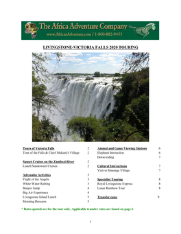 Livingstone-Victoria Falls Tours