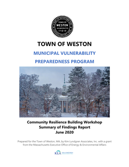 Town of Weston Municipal Vulnerability Preparedness Program