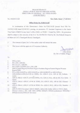 In Continuation of This Directorate's Order No.7/2013-S.III [Issued from File No
