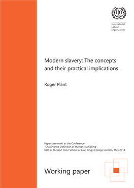 Modern Slavery: the Concepts and Their Practical Implications
