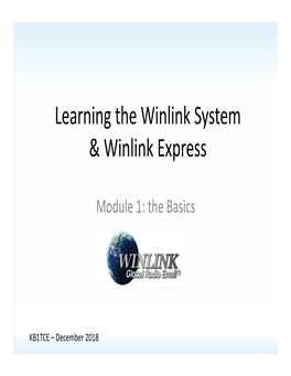 Winlink Basics