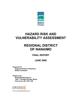 Hazard Risk and Vulnerability Assessment Regional
