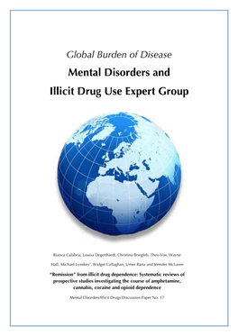 “Remission” from Illicit Drug Dependence: Systematic Reviews of Prospective Studies Investigating the Course of Amphetamine