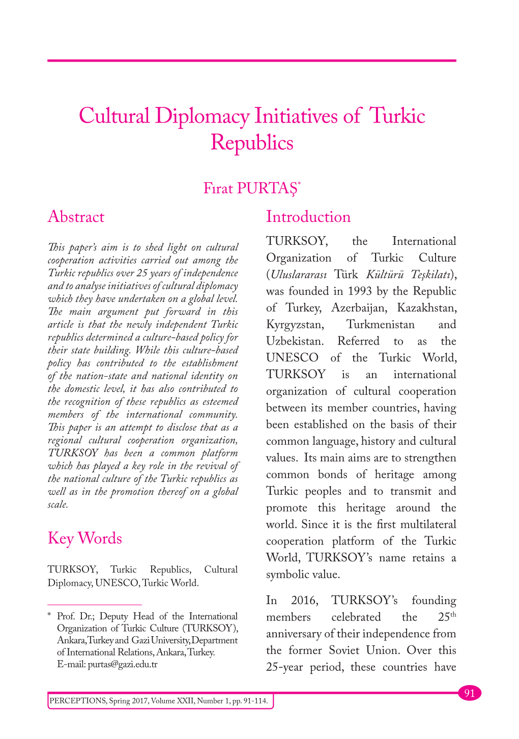 Cultural Diplomacy Initiatives of Turkic Republics