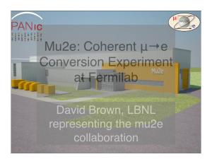 Mu2e: Coherent Μ→E Conversion Experiment at Fermilab