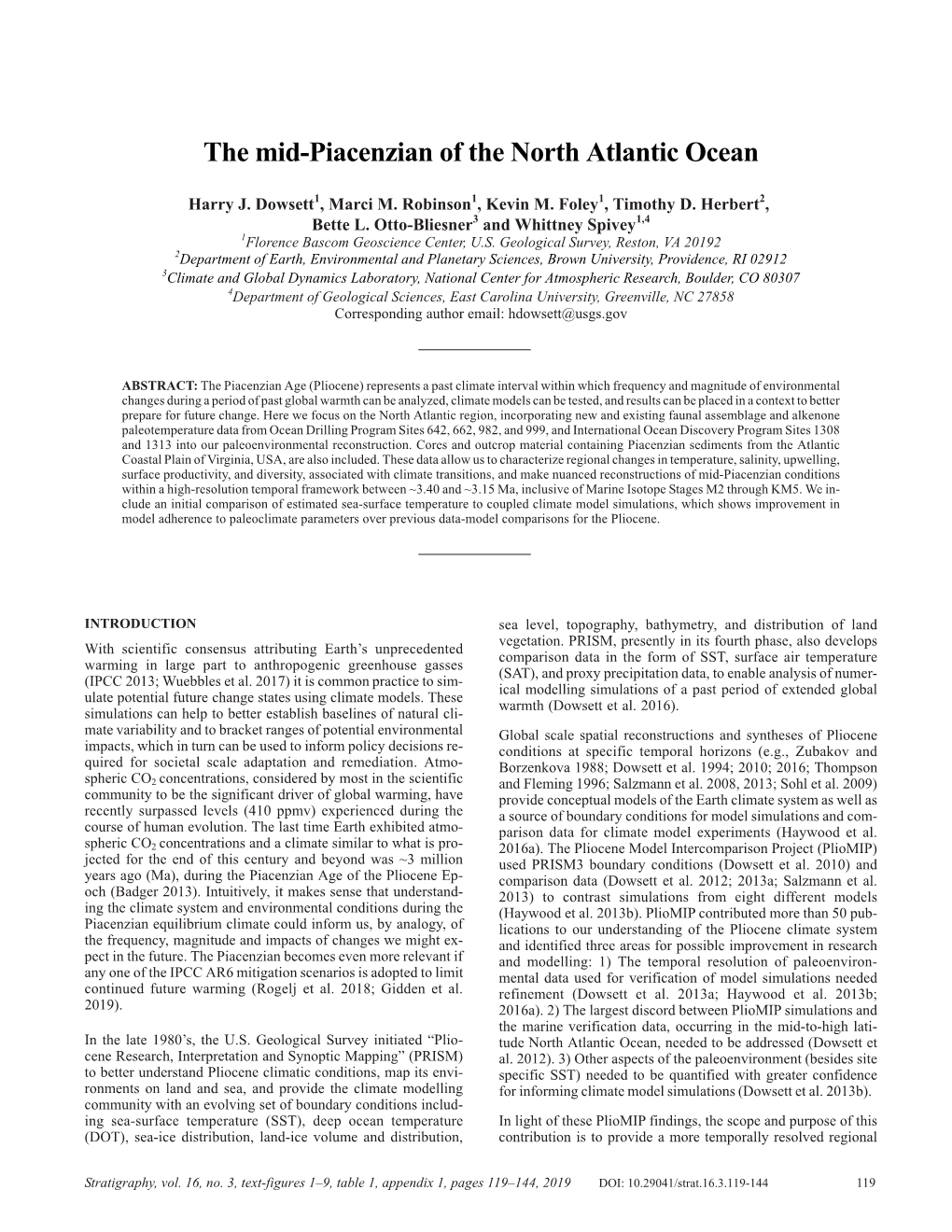 The Mid-Piacenzian of the North Atlantic Ocean