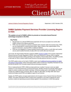 SAMA Updates Payment Services Provider Licensing Regime in KSA