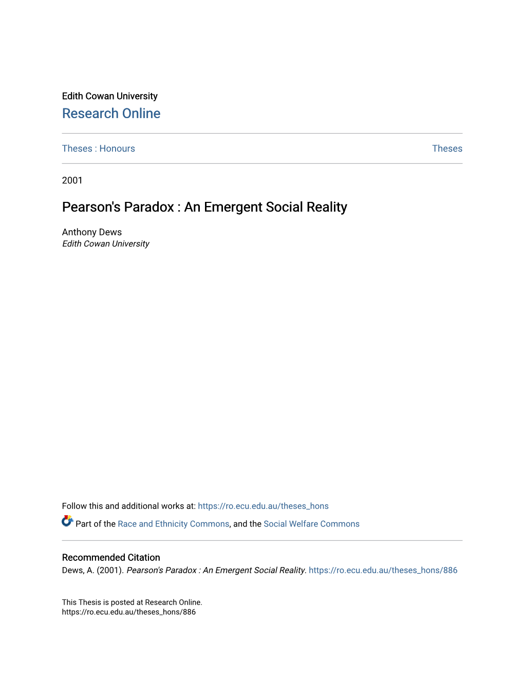 Pearson's Paradox : an Emergent Social Reality