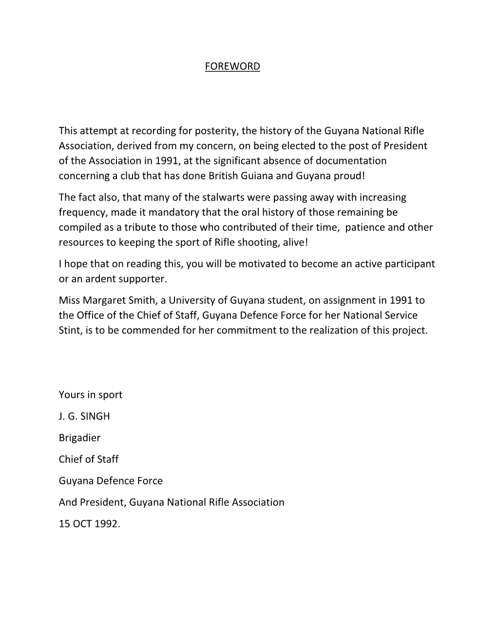 History of the Guyana National Rifle Association