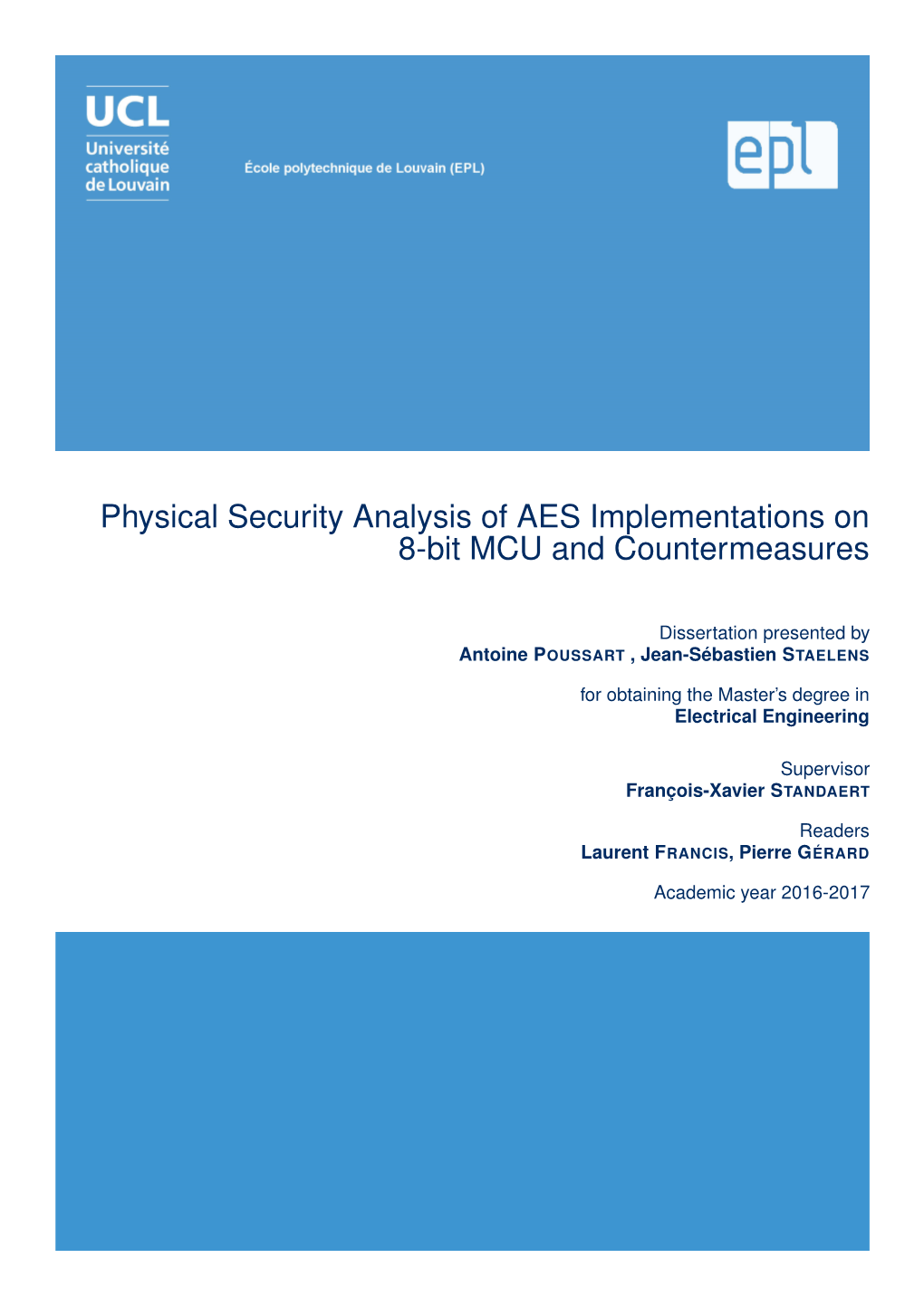 Physical Security Analysis of AES Implementations on 8-Bit MCU and Countermeasures