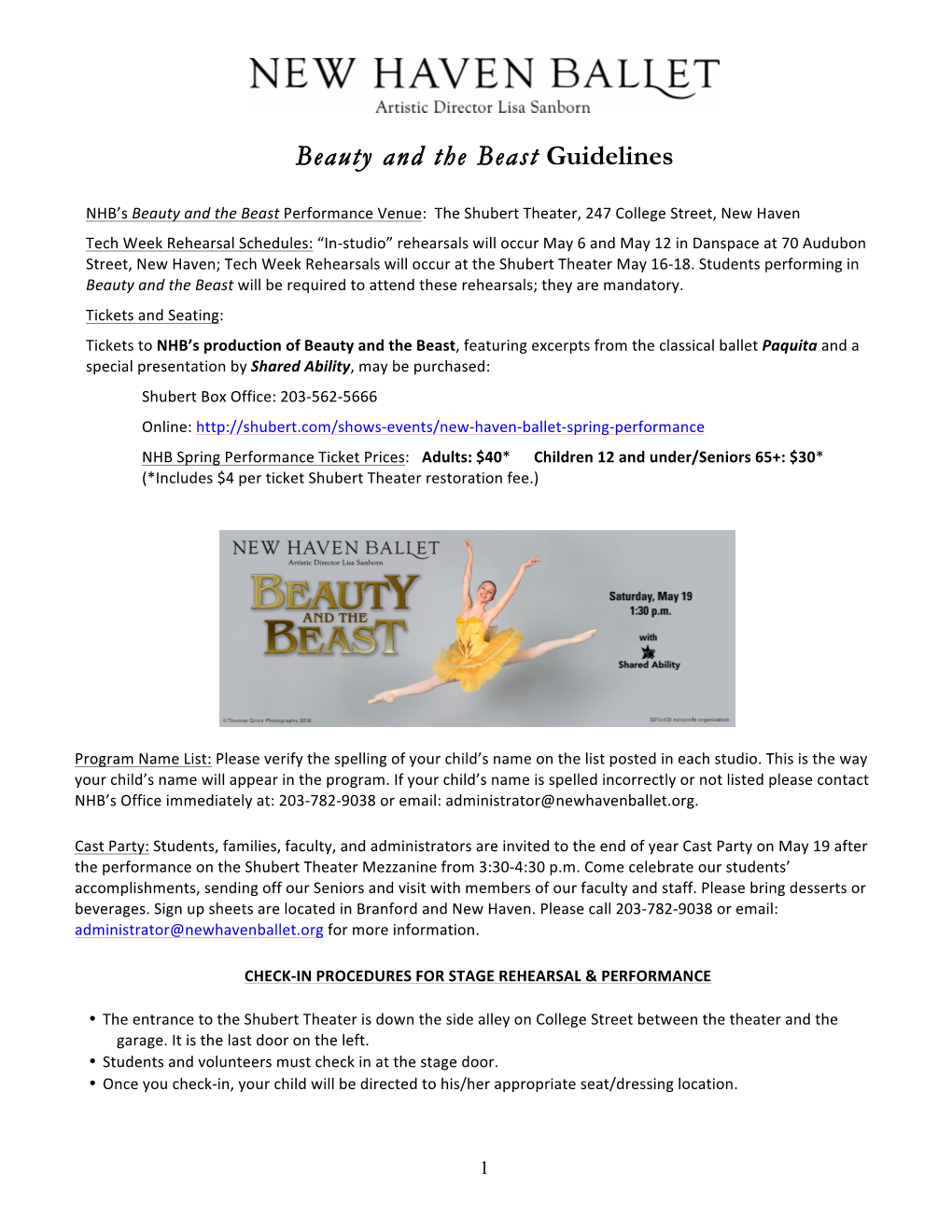 Beauty and the Beast Guidelines