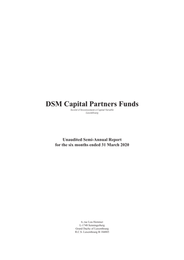 DSM Capital Partners Funds Société D’Investissement À Capital Variable Luxembourg