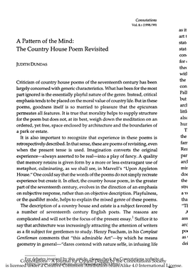 The Country House Poem Revisited
