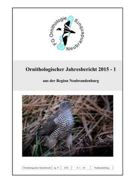 Ornithologischer Jahresbericht 2015 - 1