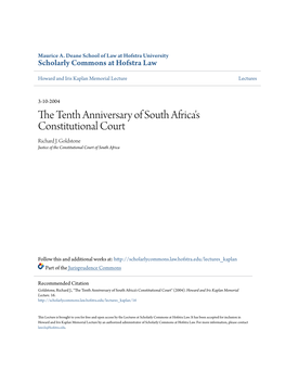 The Tenth Anniversary of South Africa's Constitutional Court