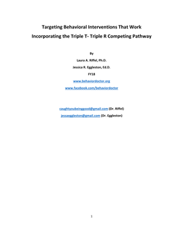 Targeting Behavioral Interventions That Work: Incorporating the Triple