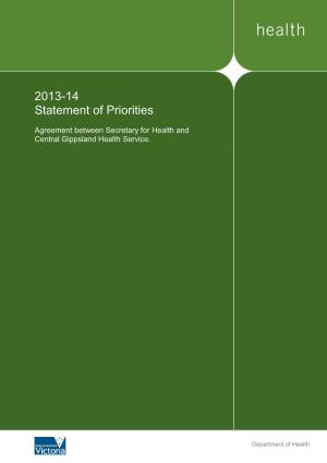 2013-14 Statement of Priorities