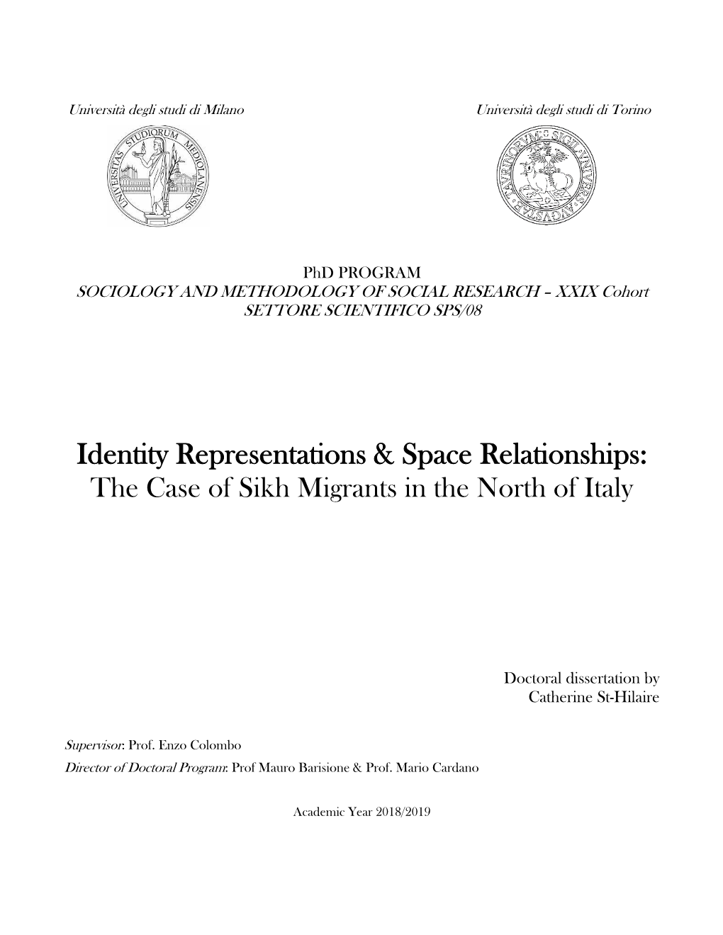 Identity Representations & Space Relationships