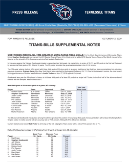 Titans-Bills Supplemental Notes