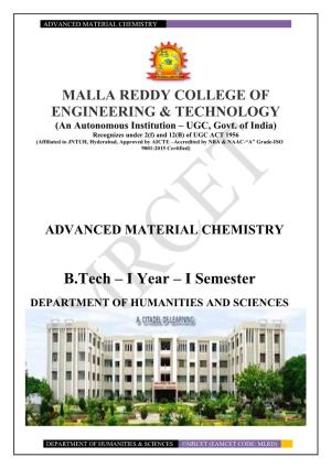Advanced Material Chemistry