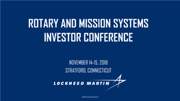 Rotary and Mission Systems Investor Conference
