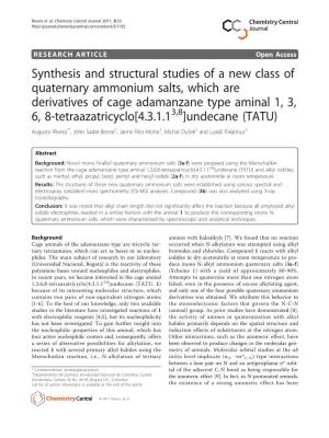 Synthesis and Structural Studies of a New Class of Quaternary Ammonium