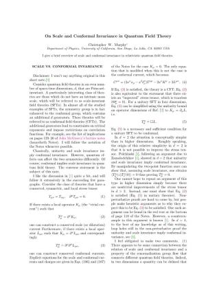 On Scale and Conformal Invariance in Quantum Field Theory
