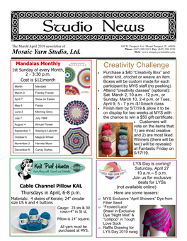 Creativity Challenge 1St Sunday of Every Month, 2 - 3:30 P.M